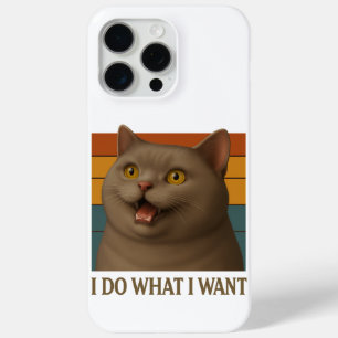 Retro Cat Houding iPhone 15 Pro Max Hoesje