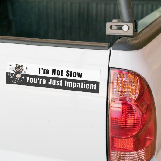 Retro Cat - Ik ben niet traag Bumpersticker (Op Truck)