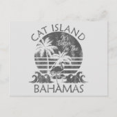 Retro Cat Island Bahama's Briefkaart Vakantie Crui (Voorkant)
