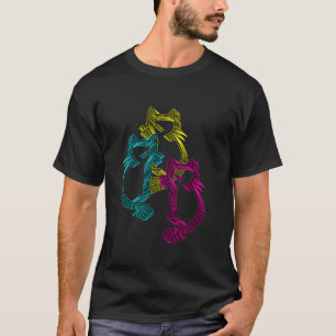 Retro Cat Kitten jaren 80 90 Kinderen Kinderen Ki T-shirt