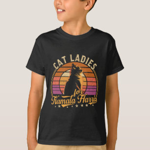 Retro Cat Lady gaat stemmen voor Kamala Harris 202 T-shirt