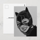 RETRO CAT LADY LEATHER MASK BRIEFKAART (Voorkant / Achterkant)
