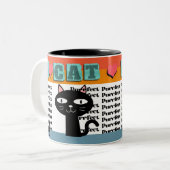 Retro Cat Lover Graphic Tweekleurige Koffiemok (Voorkant links)