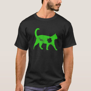  Retro Cat Lover St Patrick's Day Irish Sha T-shirt