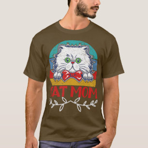 Retro  Cat Mam Kat Mama Cat Lovers moeder T-shirt