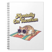 Retro Cat Mental Vacation Lined Notebook Notitieboek (Voorkant)