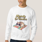Retro Cat Mentally On Vacation Men’s Sweatshirt (Voorkant)