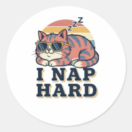 Retro Cat Nap Hard Vinyl Sticker
