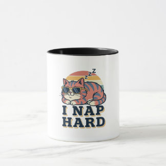 Retro Cat Nap Humor Color Inside Mug Mok