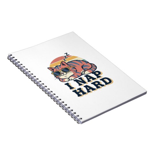 Retro Cat Nap Quote Lined Notebook Notitieboek (Rechterzijde)
