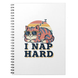 Retro Cat Nap Quote Lined Notebook Notitieboek