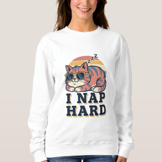 Retro Cat Nap Quote Women’s Sweatshirt (Voorkant)