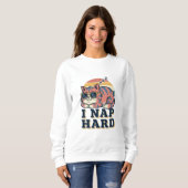 Retro Cat Nap Quote Women’s Sweatshirt (Voorkant volledig)