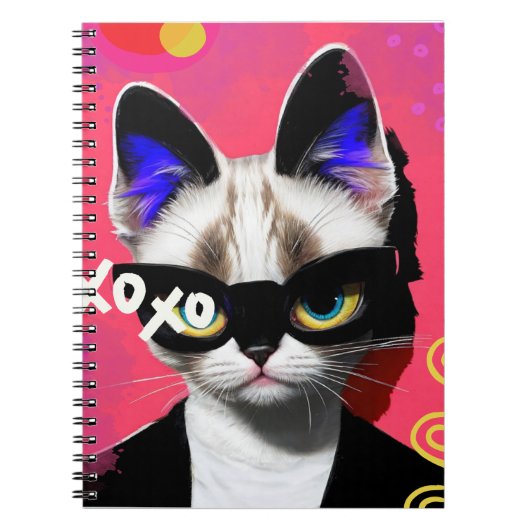 Retro Cat | Notitieboek Journal (Voorkant)