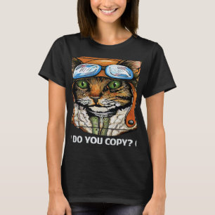 Retro Cat Pilot MEOW Kat Eigenaar van moedermaatsc T-shirt