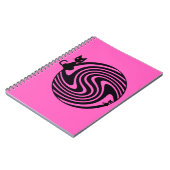 Retro Cat - Pink Psychedelic Swirl Notitieboek (Linkerzijde)