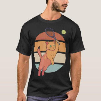 Retro Cat Pplay Tennis T-shirt