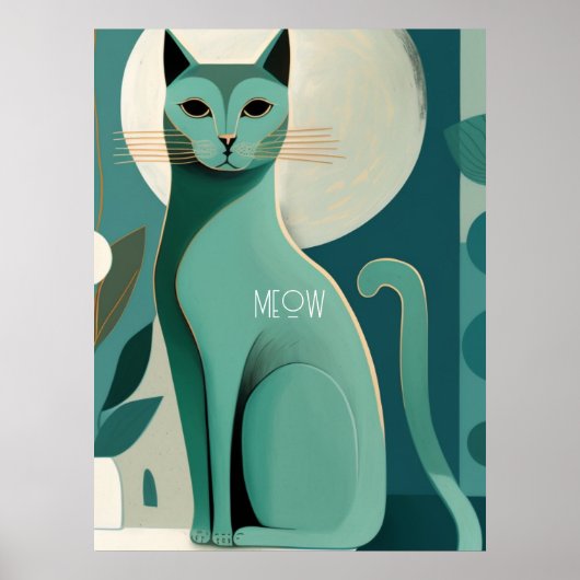 Retro Cat Print Poster voor kattenbroodjes (Voorkant)