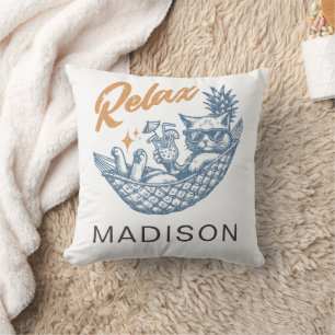 Retro Cat Relaxing Hangmat Cocktail Trendy Kussen