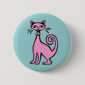 Retro Cat Ronde Button 5,7 Cm (Voorkant)