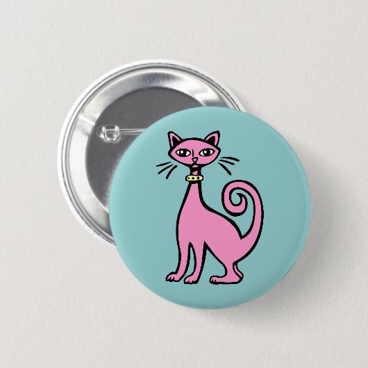 Retro Cat Ronde Button 5,7 Cm (Voorkant /achterkant)