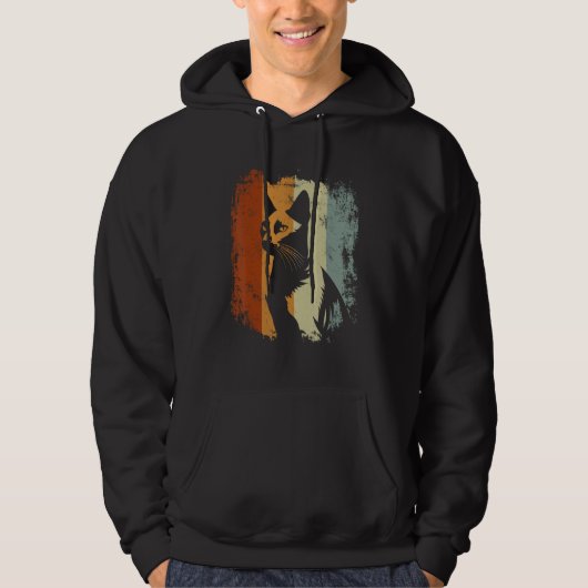 Retro Cat Russisch Blauw Hoodie (Voorkant)