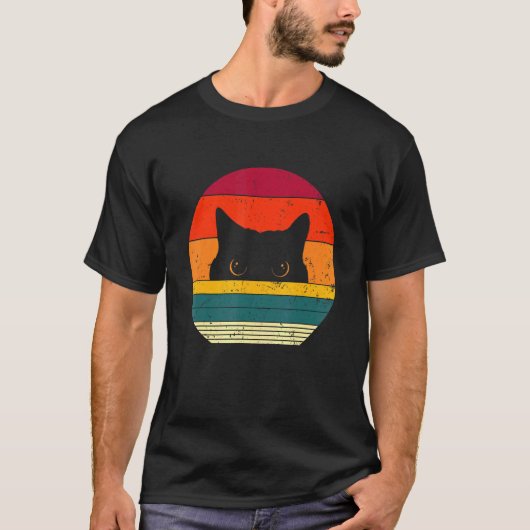 Retro Cat-Shirt,  Black Cat-minnaar T-shirt (Voorkant)
