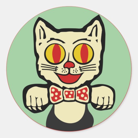 Retro Cat Sticker (Voorkant)