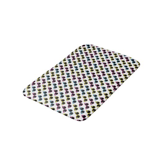 Retro Cat Sunglazen Patroon Badmat (Gekanteld)