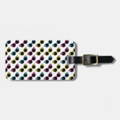 Retro Cat Sunglazen Patroon Bagagelabel (Voorkant horizontaal)