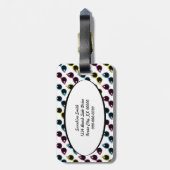 Retro Cat Sunglazen Patroon Bagagelabel (Achterkant verticaal)