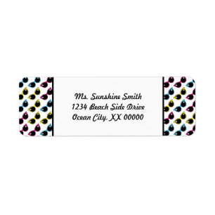 Retro Cat Sunglazen Patroon Etiket