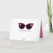 Retro Cat Sunglazen Patroon met Roze Kaart (Achterkant)