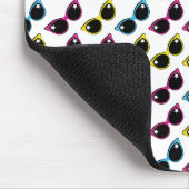 Retro Cat Sunglazen Patroon Muismat (Hoek)