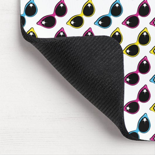 Retro Cat Sunglazen Patroon Muismat (Hoek)