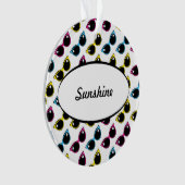 Retro Cat Sunglazen Patroon Ornament (voorkant)