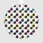 Retro Cat Sunglazen Patroon Ornament (achterkant)