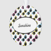 Retro Cat Sunglazen Patroon Ornament (voorkant)