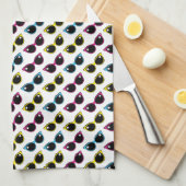 Retro Cat Sunglazen Patroon Theedoek (Quarter Fold)