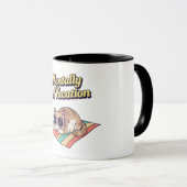 Retro Cat Vacation Brain Color Inside Mug Mok (Voorkant rechts)