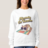 Retro Cat Vacation Brain Women’s Sweatshirt (Voorkant)
