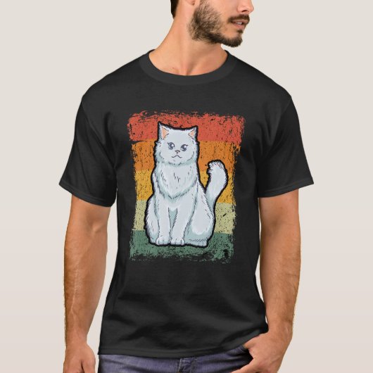 Retro Cat  Vintage Persian Cat T-shirt (Voorkant)