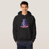 Retro Cat with Headphones Music DJ Maine Coon Cat Hoodie (Voorkant volledig)