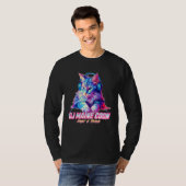 Retro Cat with Headphones  Music DJ Maine Coon Cat T-shirt (Voorkant volledig)