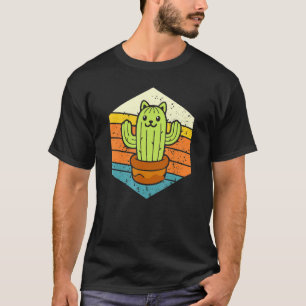 Retro catcus cactus Plant voor mannen tuin T-shirt