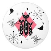 Retro Cats Atomic Starburst Moderne Middeleeuw Keramische Knop (Voorkant)