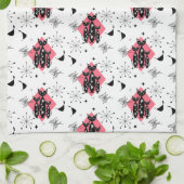 Retro Cats Atomic Starburst Moderne Middeleeuw Theedoek (Gevouwen)