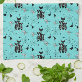 Retro Cats Atomic Starburst Moderne Middenstand Ki Theedoek (Gevouwen)