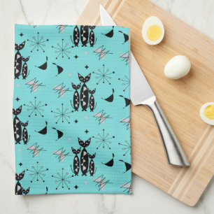 Retro Cats Atomic Starburst Moderne Middenstand Ki Theedoek