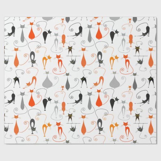 Retro Cats Cadeaupapier (Vlak)